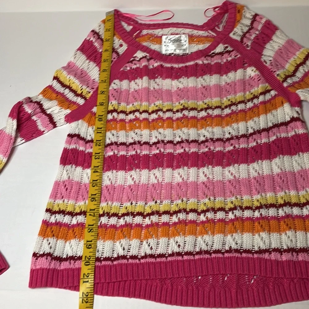 Justice multi pink crochet sweater girls size 16